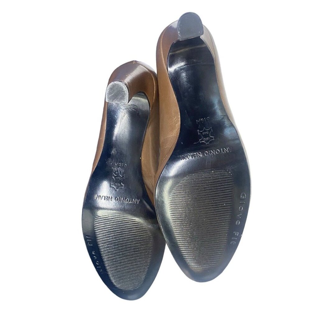 ANTONIO MELANI Women High Ankle‎ Strap Heels Sz 6.5M Bronze Event Occasion - Picture 6 of 11